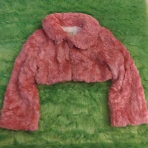 Chic Pink Faux Fur Kids Cape From Childrens Place